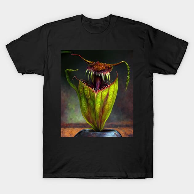 Botanical Carnivore Abstract Pitcher Plant Nepenthes T-Shirt by Venus Fly Trap Shirts